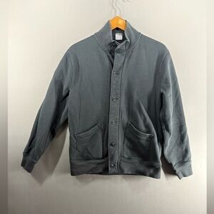 J.crew Sportswear Heritage 14 oz. fleece mockneck cardigan sweatshirt Small Gray